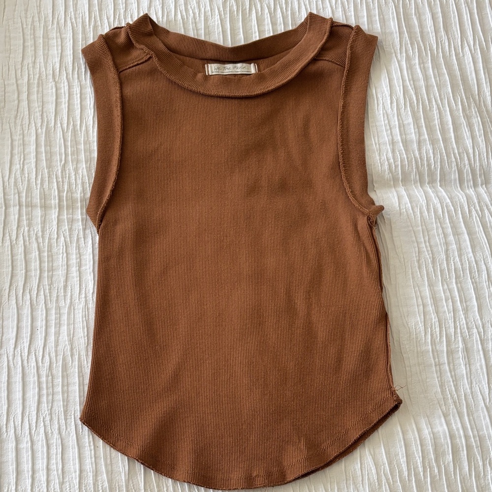 Free People Brown Muscle Tee